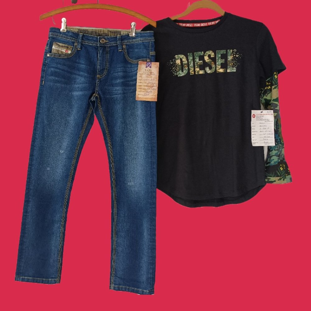 Diesel boys elegant t-shirt and jeans 💙🖤